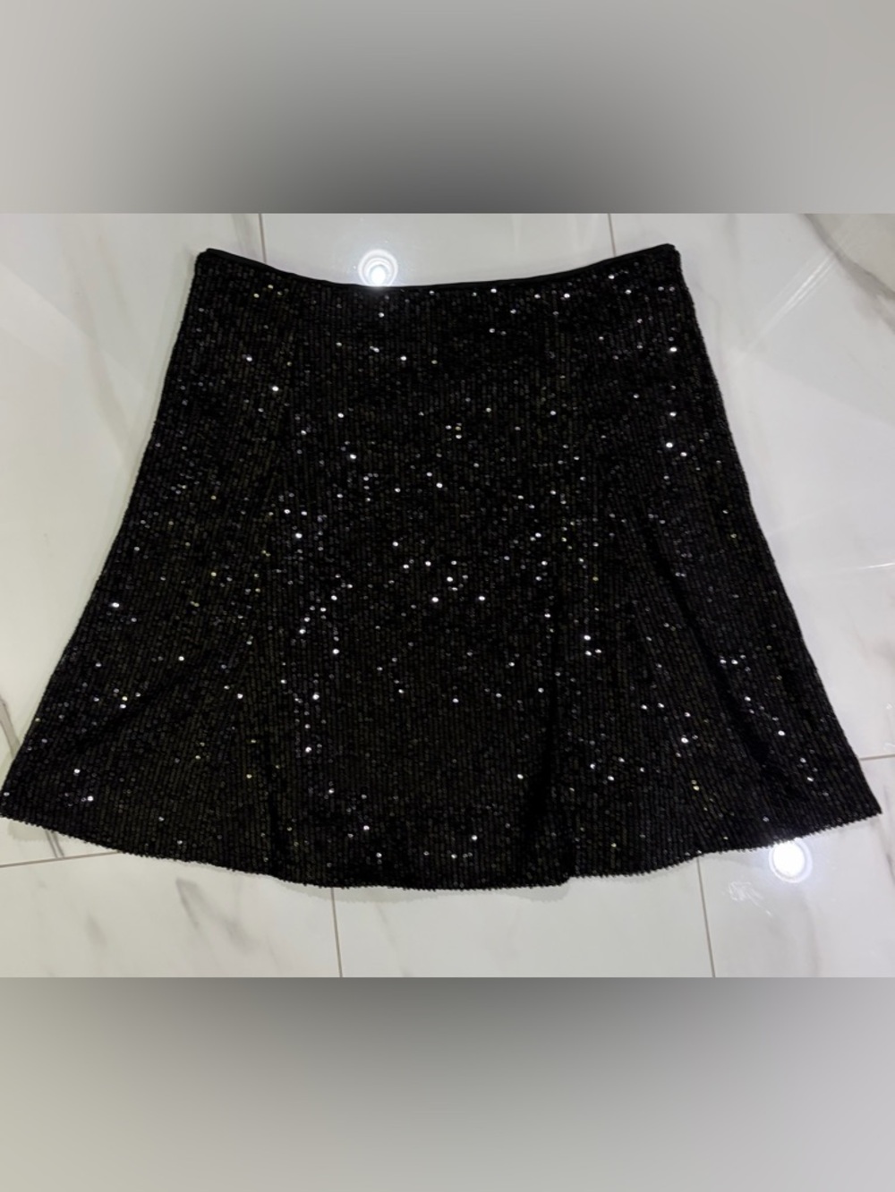NWT/ Loft Black Sequin A-Line Mini Skirt
